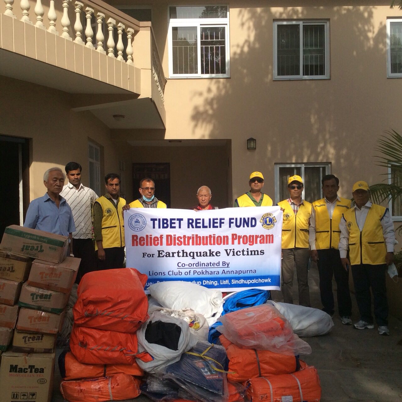 Thank you. Supplies funded by your donations leaving Kathmandu