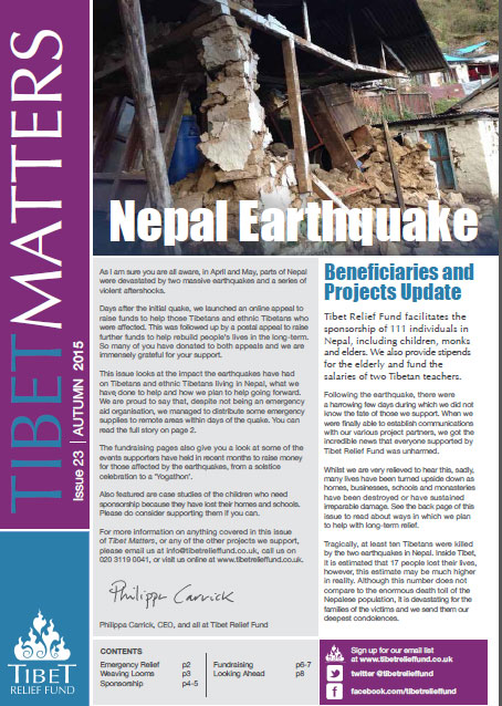 Tibet Matters Issue 18 – Nepal Earthquake