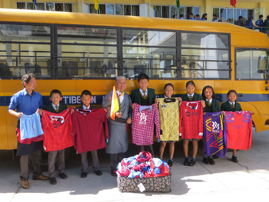 Tibet Matters: Huge selection of retro football kits delivered to Tibetan Homes Foundation