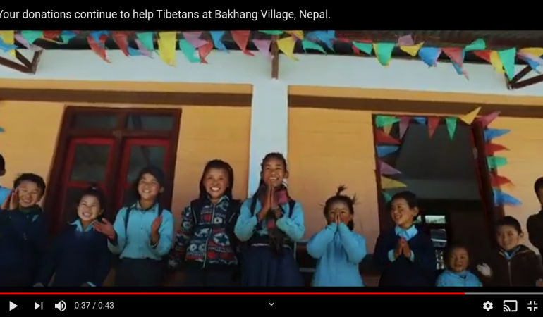 Video: Your donations continue to help Tibetans in Bakhang Village, Nepal.